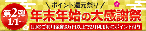 ポイント還元祭り　年末年始の大感謝祭　第2弾